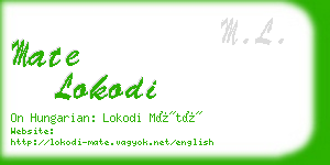 mate lokodi business card